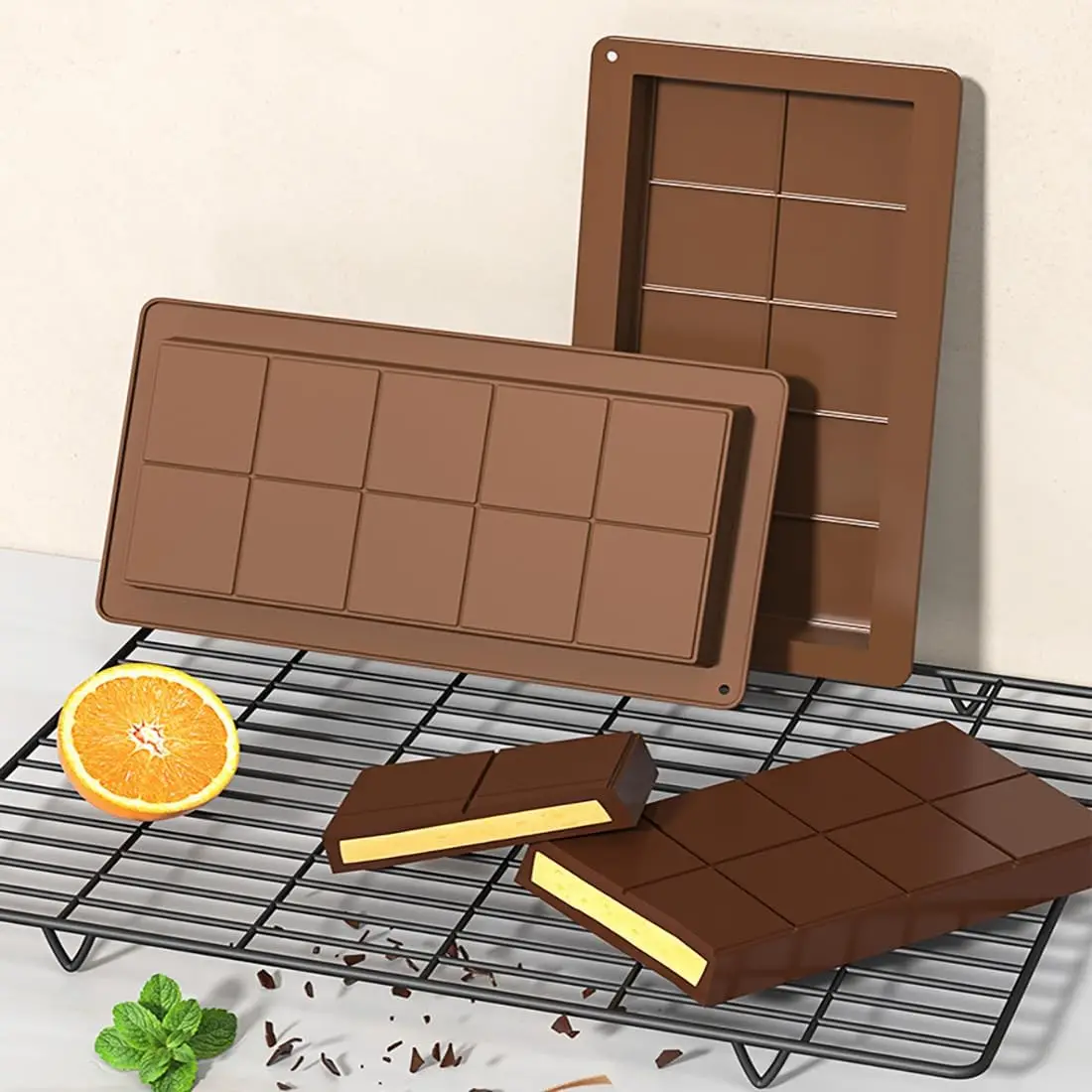 Silicone Chocolate Mold -Deep Chocolate Bar Tablet Shaped,Flexible Baking Mold for Homemade Candy,Perfect for Holidays Halloween