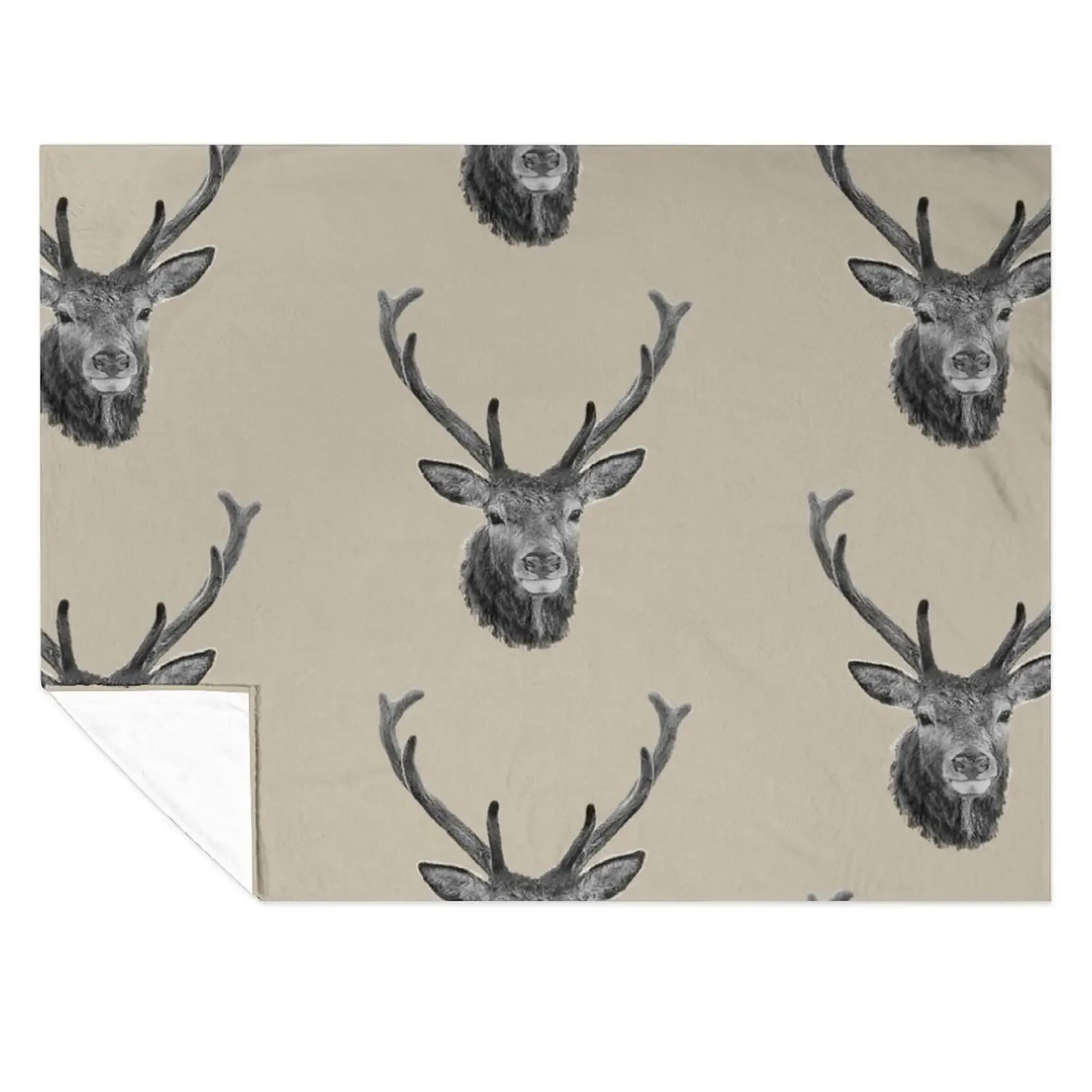 

The Stags Head b&w Throw Blanket Stuffeds Quilt Bed Softest Blankets