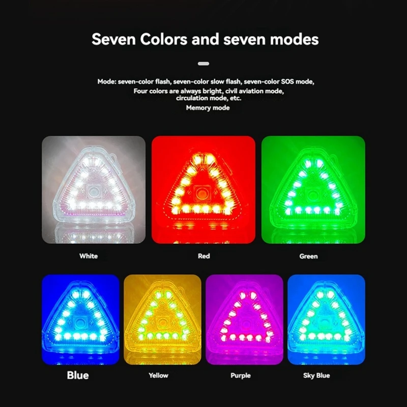 A39Q-LED Luce stroboscopica Mini luci stroboscopiche wireless Ricarica USB Impermeabile antipolvere per Drone Auto Camion Bici Barca RC