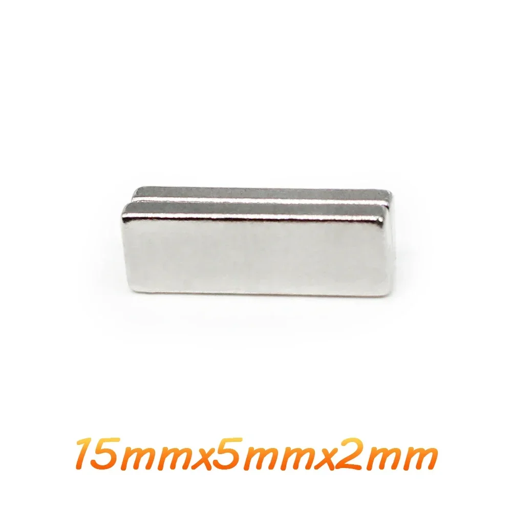 10/20/50/100/150/200/300PCS 15x5x2 Block Search Magnet Strong N35 Quadrate Permanent Neodymium Magnet Sheet 15*5*2 mm