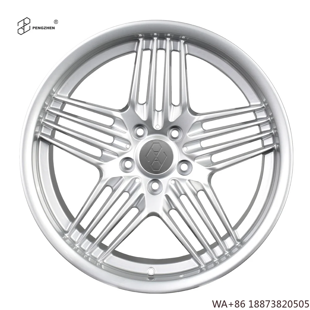 For  Deep Lip Silver 5 Holes Forged Alloy 5x120 5x130 17 18 19 Inch Car Alpina Rims for BMW