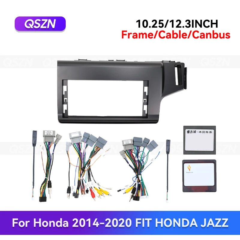 

QSZN 10,25/12,3 дюйма для Honda FIT HONDA JAZZ 2014-2020 Android автомобильный радиоприемник стерео рамка мультимедийный жгут проводов Canbus
