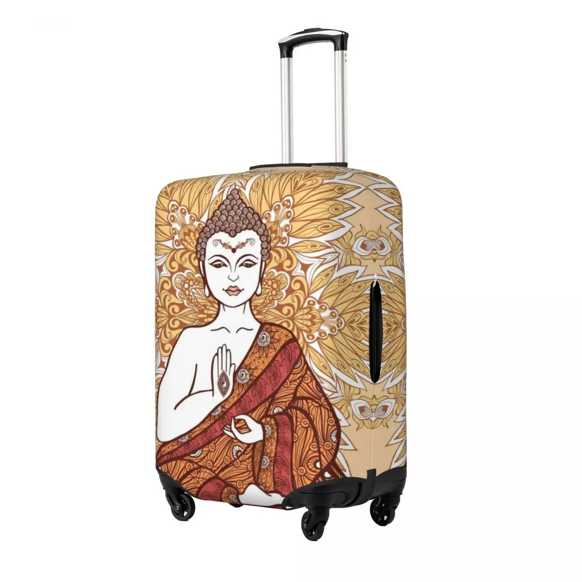 Buddha With Ornamental Mandala Luggage Protective Dust Covers Elastic Waterproof 18-32inch Suitcase Cover Travel Accessories