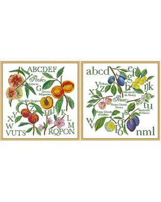 Cross Stitch Set Counted  Cross Stitch Kit  28ct 11ct 14ct 32ct Metallic aida Plant Shadow Flower - Peach and Berry