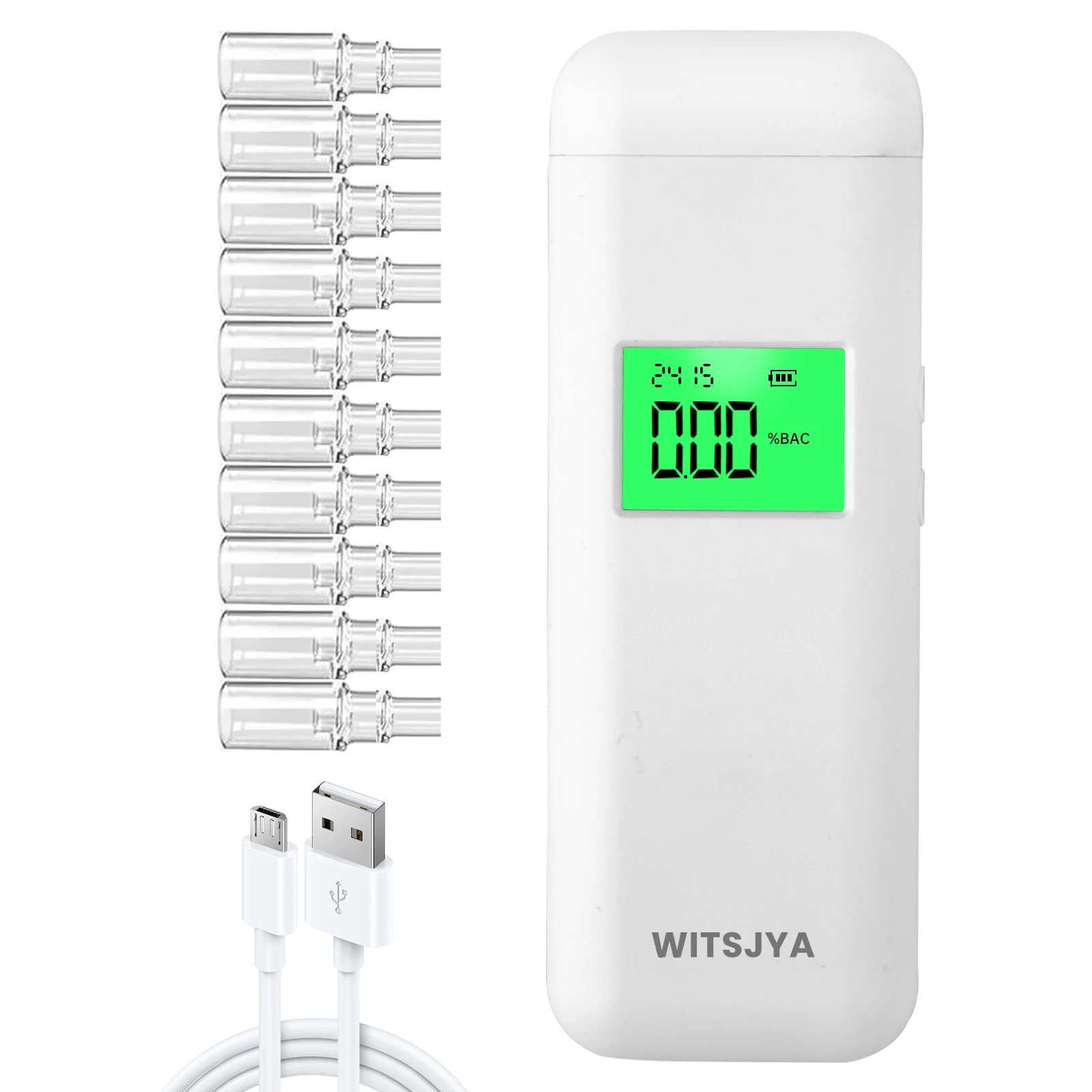 Witsjya Digital Display Breathalyzer (Rechargeable) | Professional Accuracy | Portable Alcohol Testers for Nightclubs Home