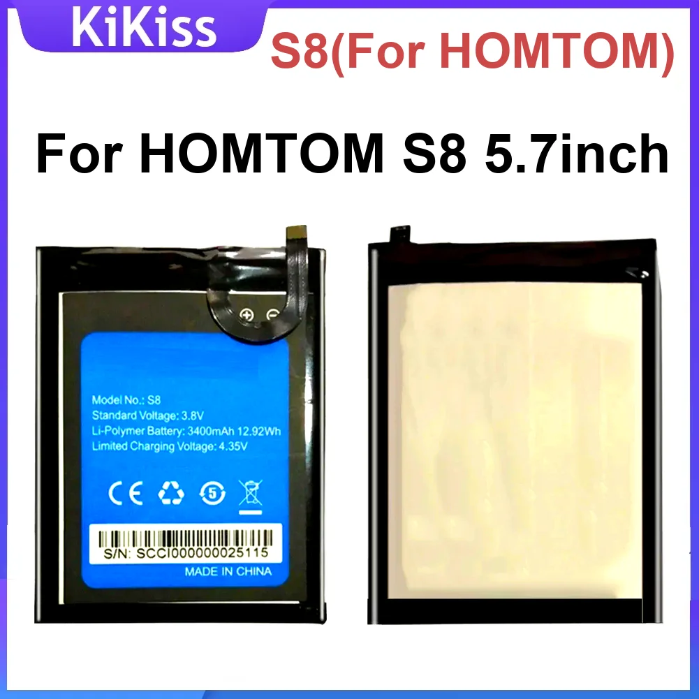 

Перезаряжаемая батарея для мобильного телефона высокой емкости S8 для Homtom 5,7 дюйма 3400 мАч