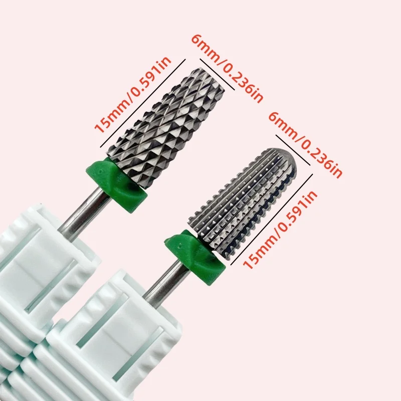 2個/セット 6.0mm 4 IN 1 大型傘型オリジナルタングステン鋼カーバイドネイルドリルビットファイルアクセサリーペディキュアネイルツール