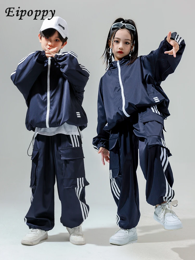 Boys and Girls Autumn Sports Suit Business Attire Cool Handsome Hip Hop Costume Children's Hip Hop Hiphop Costume