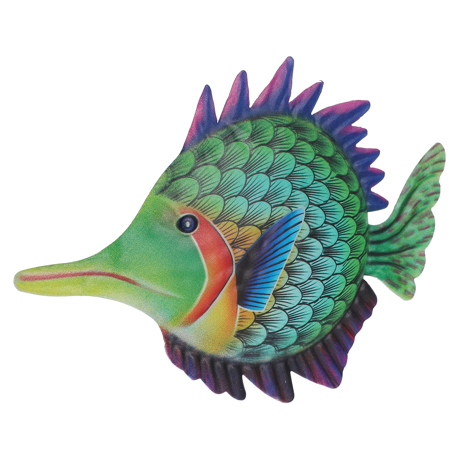 

Fish Wall Hanging Metal Home Decor Indoor Outdoor Garden Vintage Ornament Miniature Model Bright Color