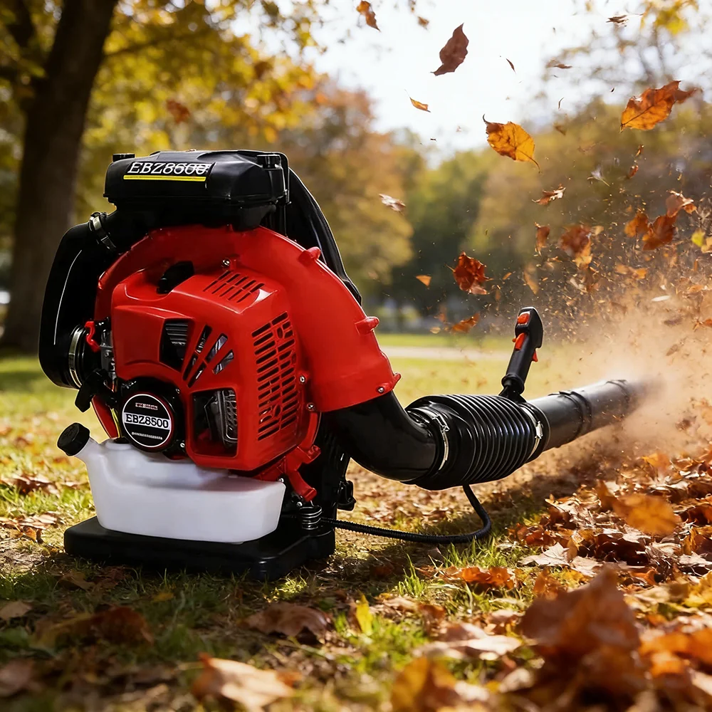 2-Stroke Engine Backpack Snow Blower 75.6cc Horizontal Bar Leaf Blower Portable Snow Removal Machine for Yard Lawn Driveway