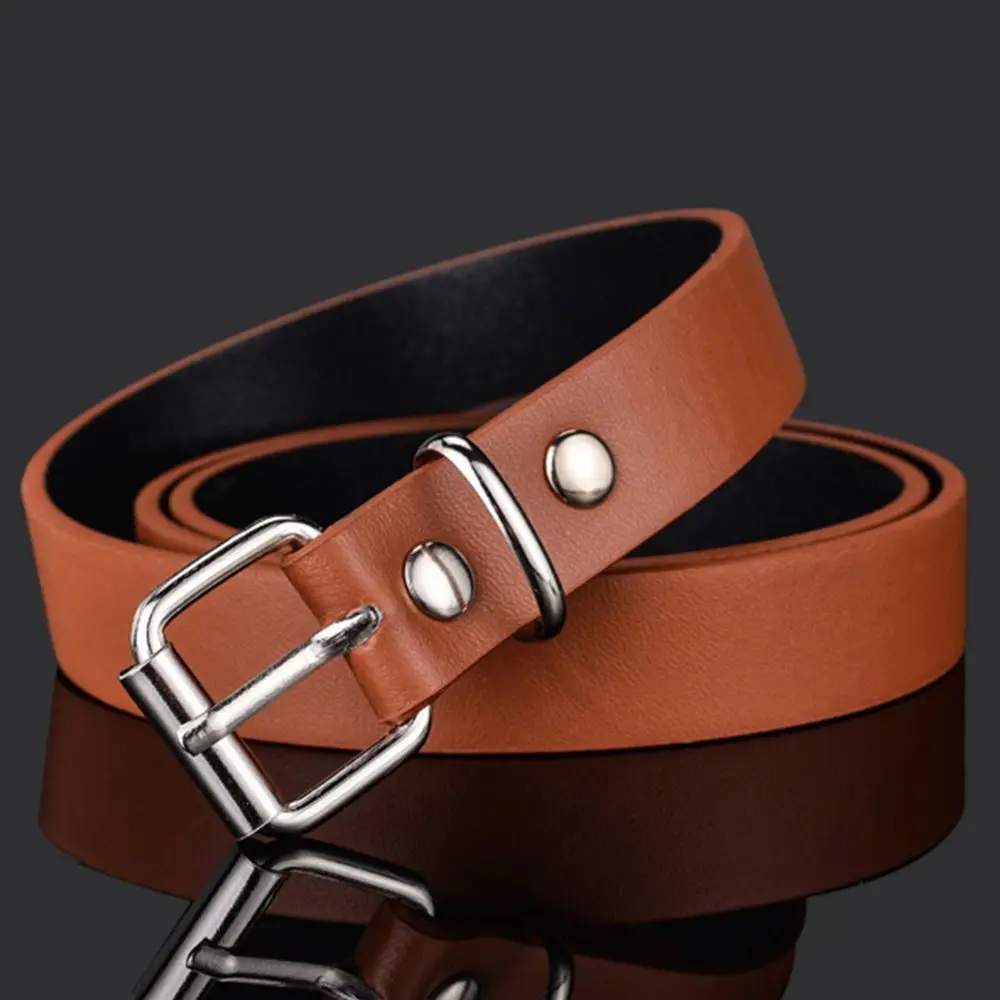 Children PU Leather Belts Boys Girls Kid Waist Strap Waistband Metal Buckle For Jeans Pants Trousers Dress Adjustable Belt