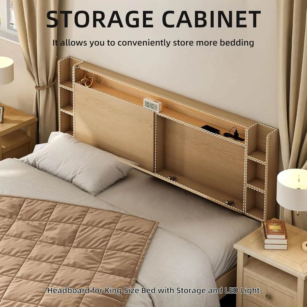 Wooden LED Storage Headboard 5
