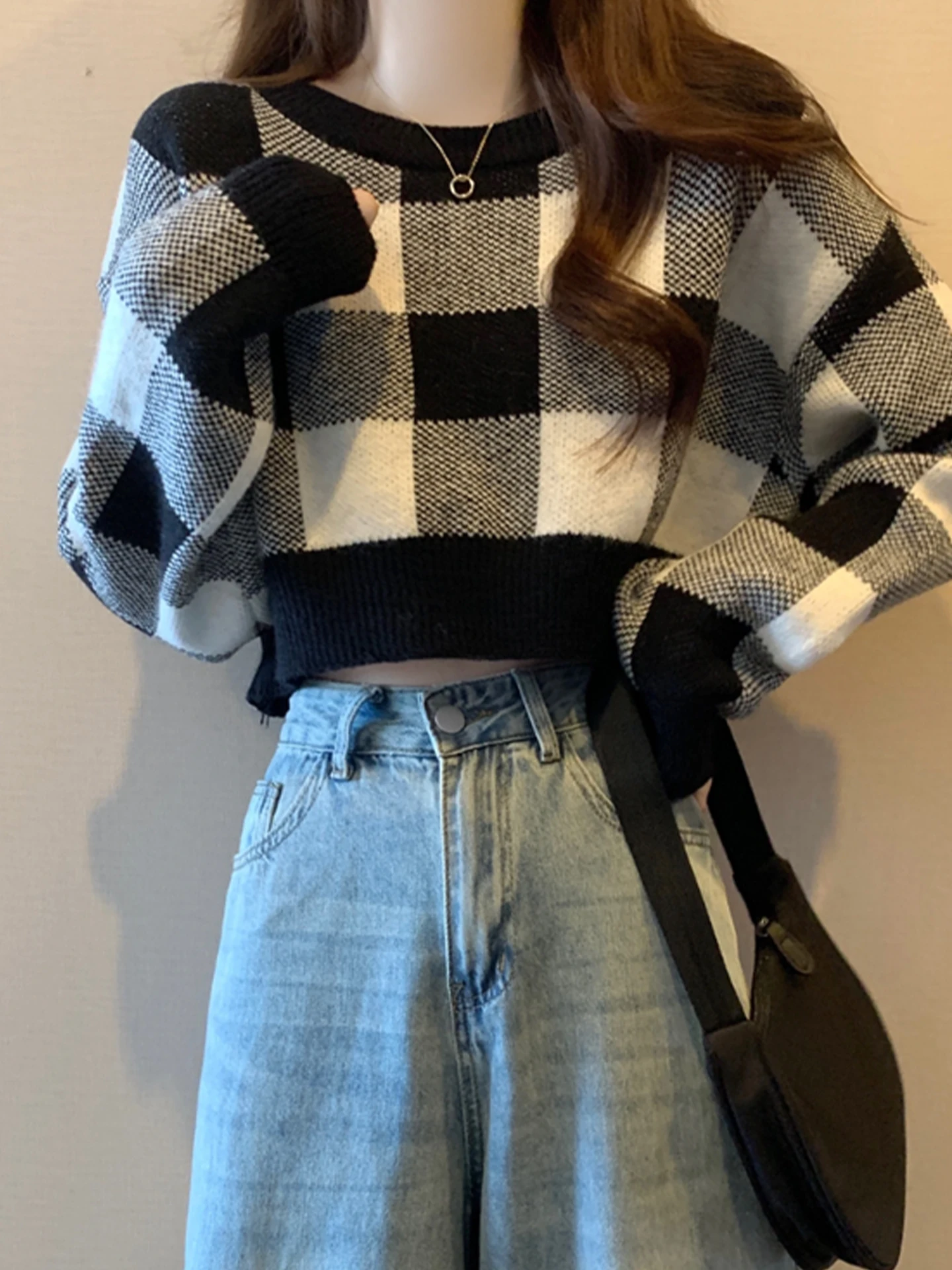 Maglione da donna ort lavorato a maglia Base irt Vita alta Abbigliamento interno Dolce Sle Vestibilità ampia Lungo Sve rotondo Ne Thiened Autunno...