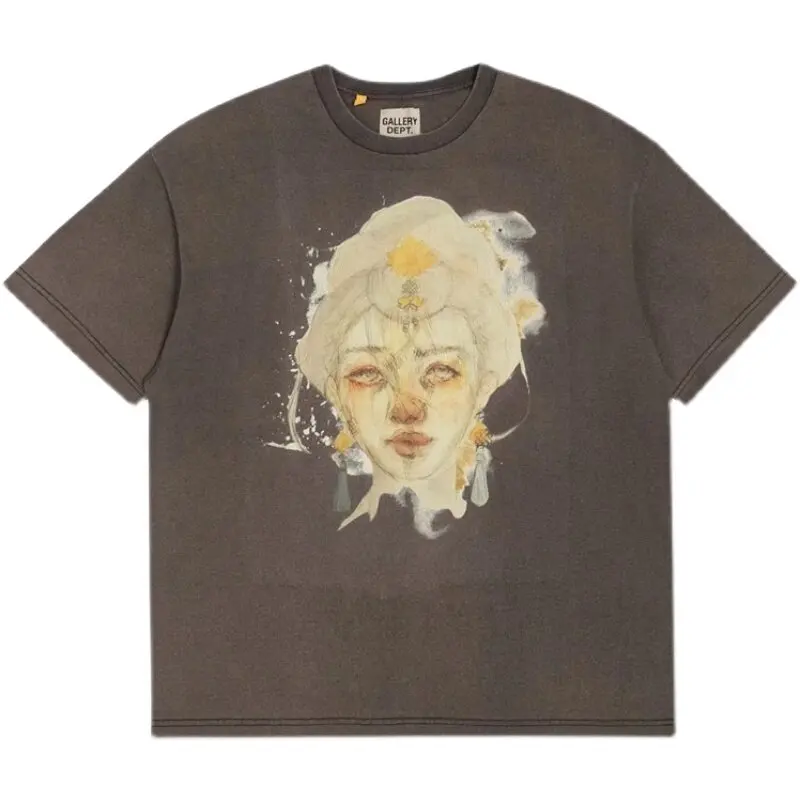 

GALLERY DEPT GD FOG High Street Vintage Old Statue Print Loose Crew Neck Short Sleeve T-Shirt