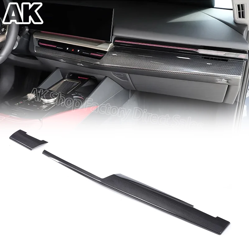 For BMW 5 Series G60 2024 Real carbon fiber Car Center Console Dashboard Panel Decoration Cover Sticker Interior Accessories