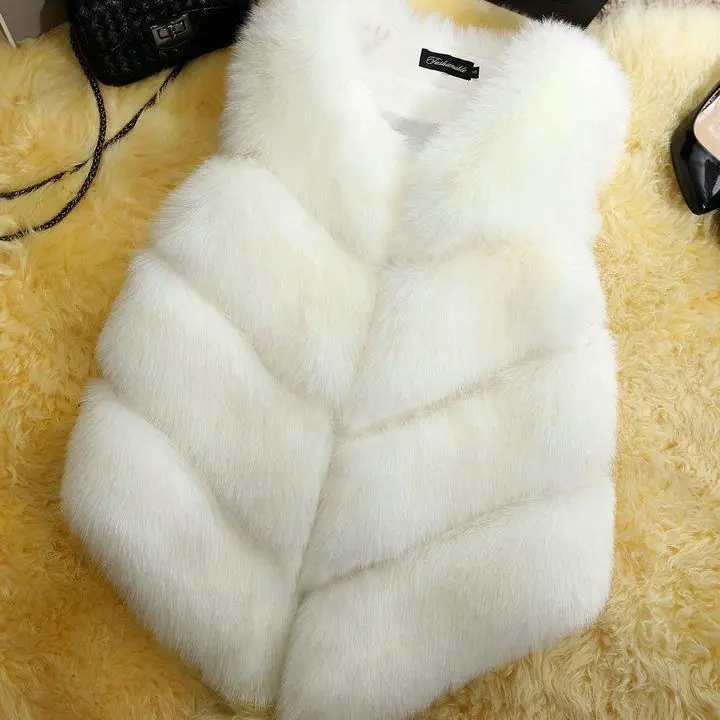Autumn and winter imitation fur  slim vest  fox fur vest rabbit fur jacket fluffy female  coat women veste femme