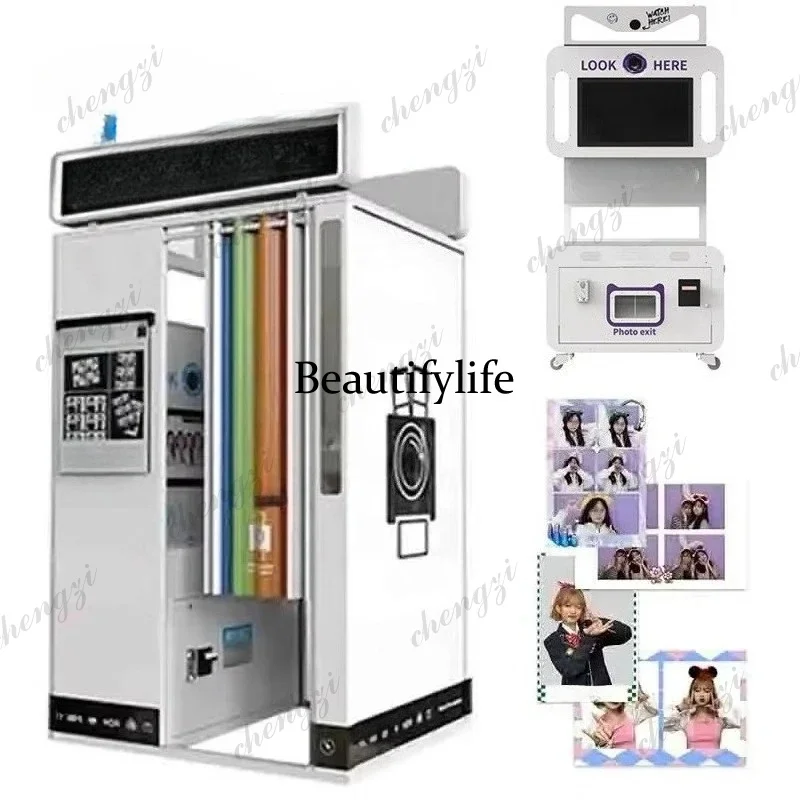 A81 Professional Photo Booth Machine Self Service Interactive Kiosk With Touch Screen For Wedding Party Corporate Event And Mall