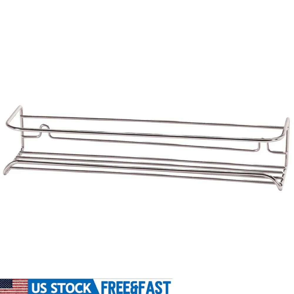 

Хромированная полка для специй, настенный кухонный органайзер, прочная металлическая полка для хранения, в комплект входит монтажное оборудование, решение без беспорядок