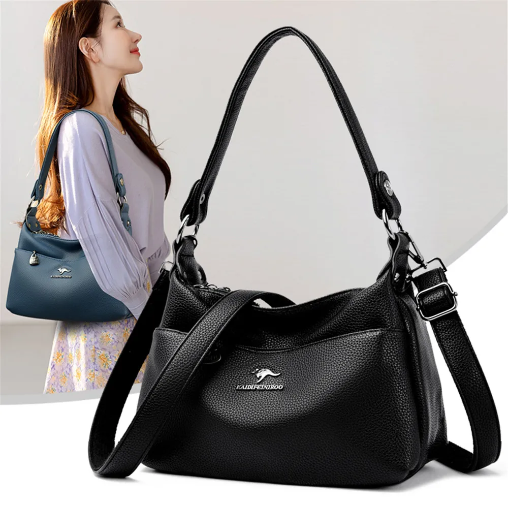 New Fashion High Quality Woman Messenger Bag Luxury Soft Leather Handbags Women\'s Bags Designer Casual Women Shoulder Tote Bags