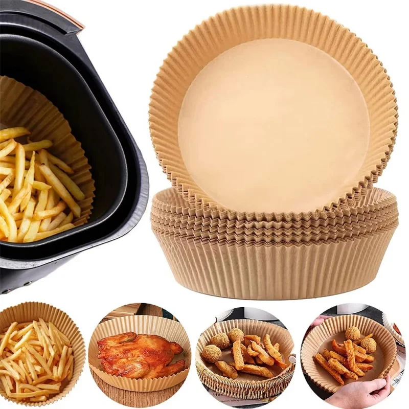 20/50/100Pcs Air Fryer Einweg Papier Antihaft Airfryer Backpapiere Runde Air-Fryer Papier Liner Papier Küche Zubehör