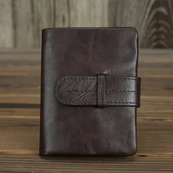 Vintage Genuine Leather Man's Wallet Luxury Soft Cowhide Men Coin Purse Business Card Holder Fashion Short Money Clip