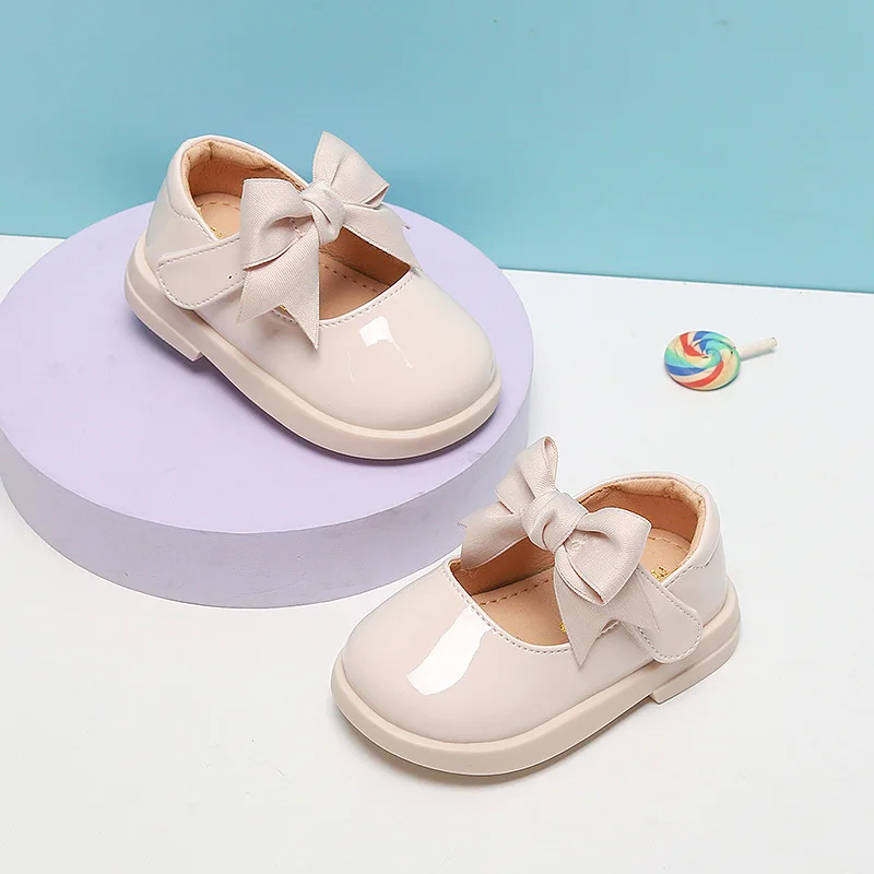 Chaussures de princesse à semelle en caoutchouc avec nœud papillon pour bébé, souliers pour enfant, nouveau-né, fille, fête, premiers pas, mignon, nouvel arrivage