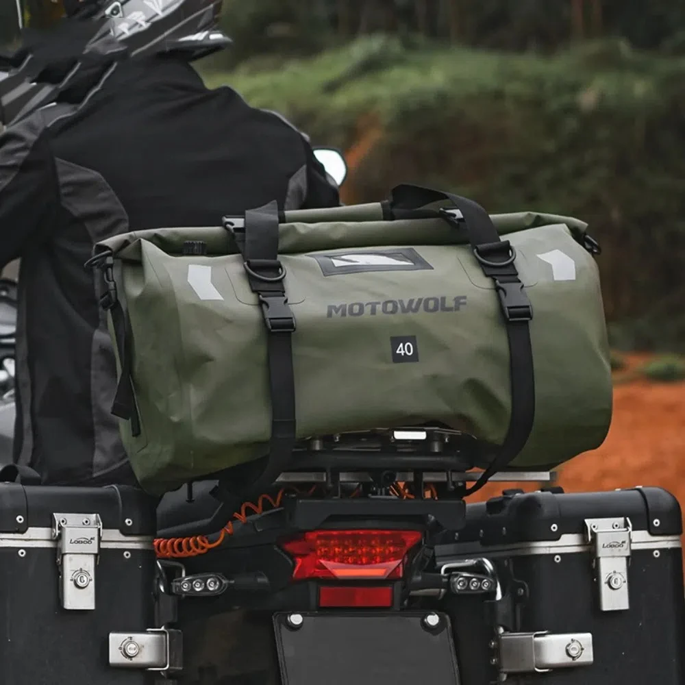 

40/66L PVC Clip Net Motorcycle Storage Bag Large Capacity Waterproof Motorcycle Travel Bag Wear-resistant Portable Car Bag
