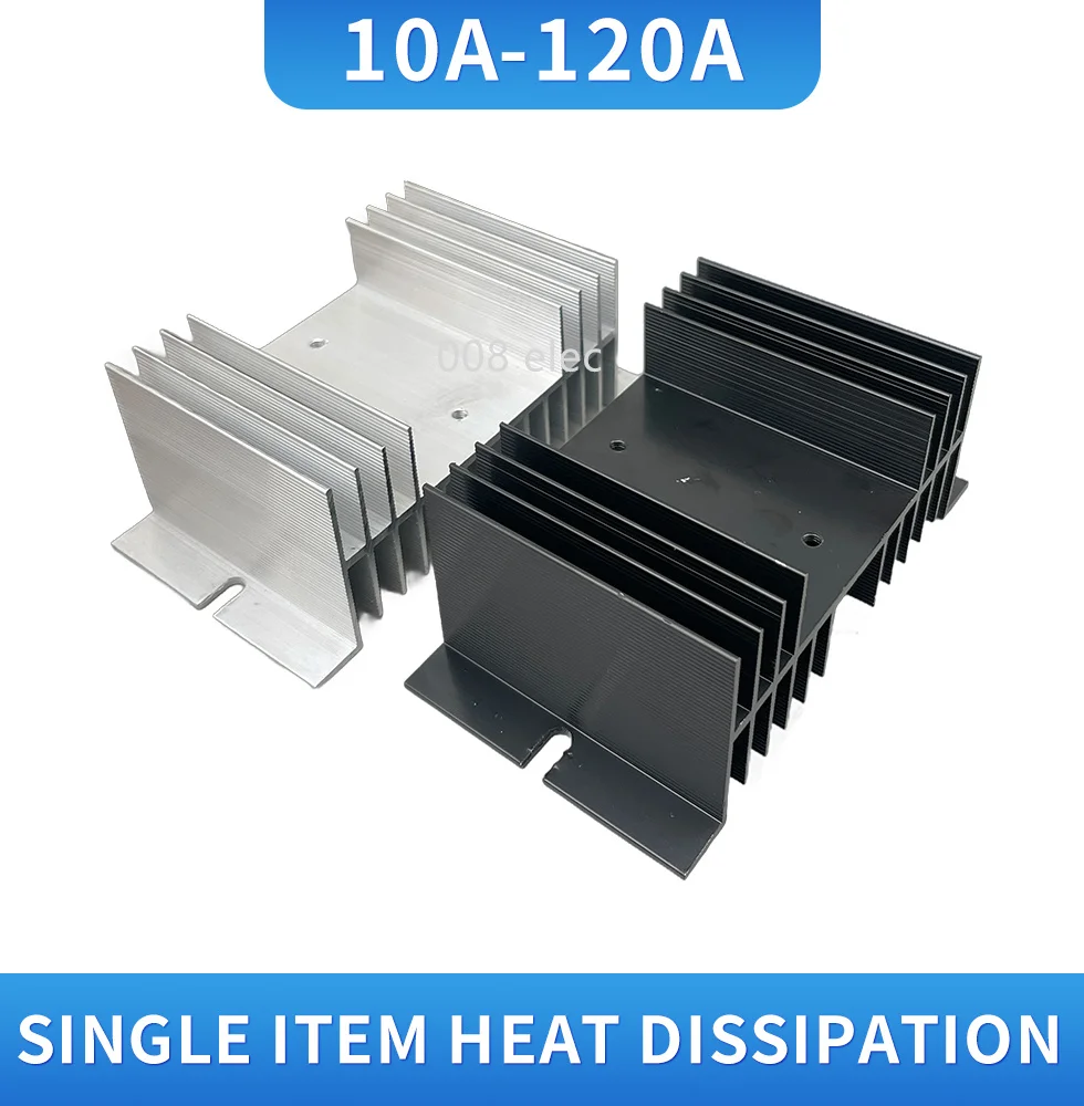 Aluminum Heat Sink Dissipation Radiator Rail Mount Suitable for Single Phase Solid State Relay SSR-40DA 10A 25A 40A 60A 80A SSR