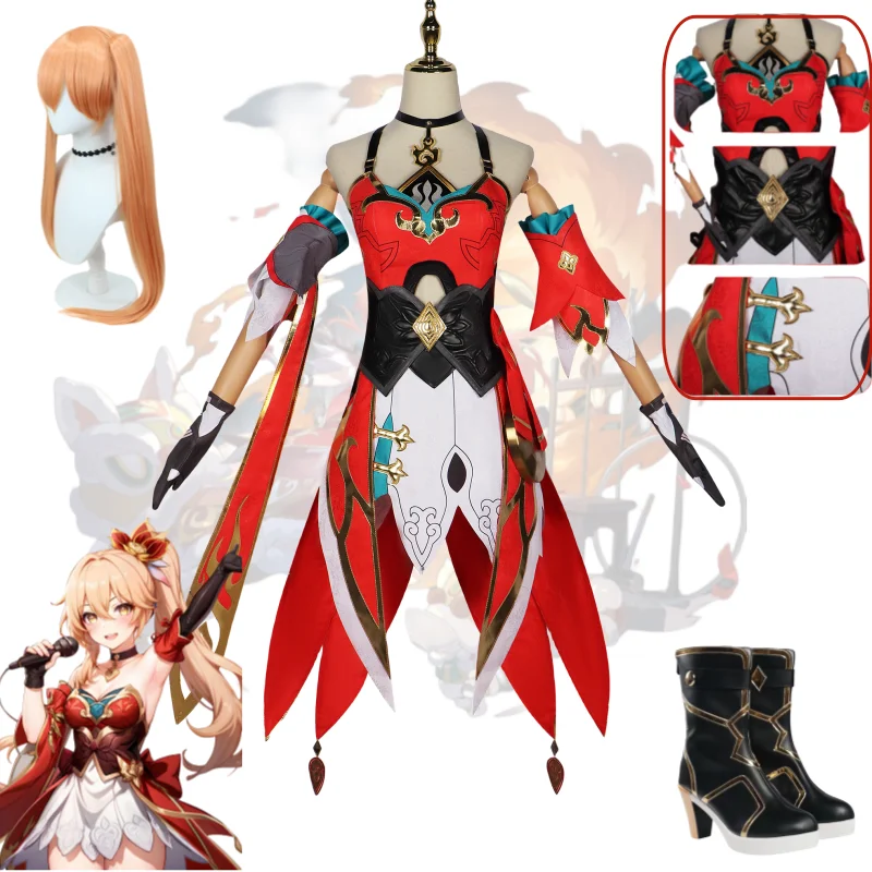 Jeu Honkai Star Rail Guinaifen Cosplay Costume pour Adultes, Robe Rouge Sexy, Tenue de Noël, ixd'Halloween, Fille