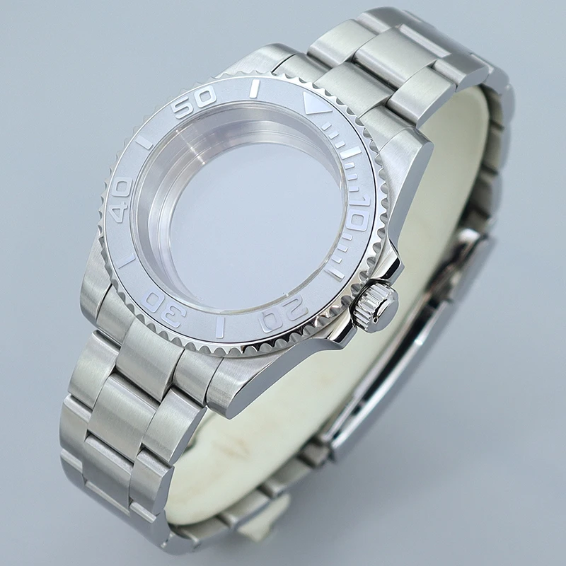 40 مللي متر YACHT ساعة حافظة تلميع/حزام نحى ل NH35 NH36 NH34 NH38 Miyota8215 Eta2824 حركة الياقوت الزجاج 200 متر مقاوم للماء #2