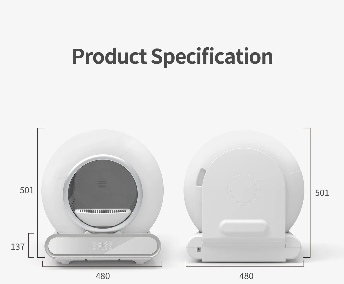 Imagem -06 - Caixa de Lixo Inteligente Automática para Gatos Autolimpante 65l Controle de Aplicativos Desodorizador Iônico Totalmente Fechado Novo