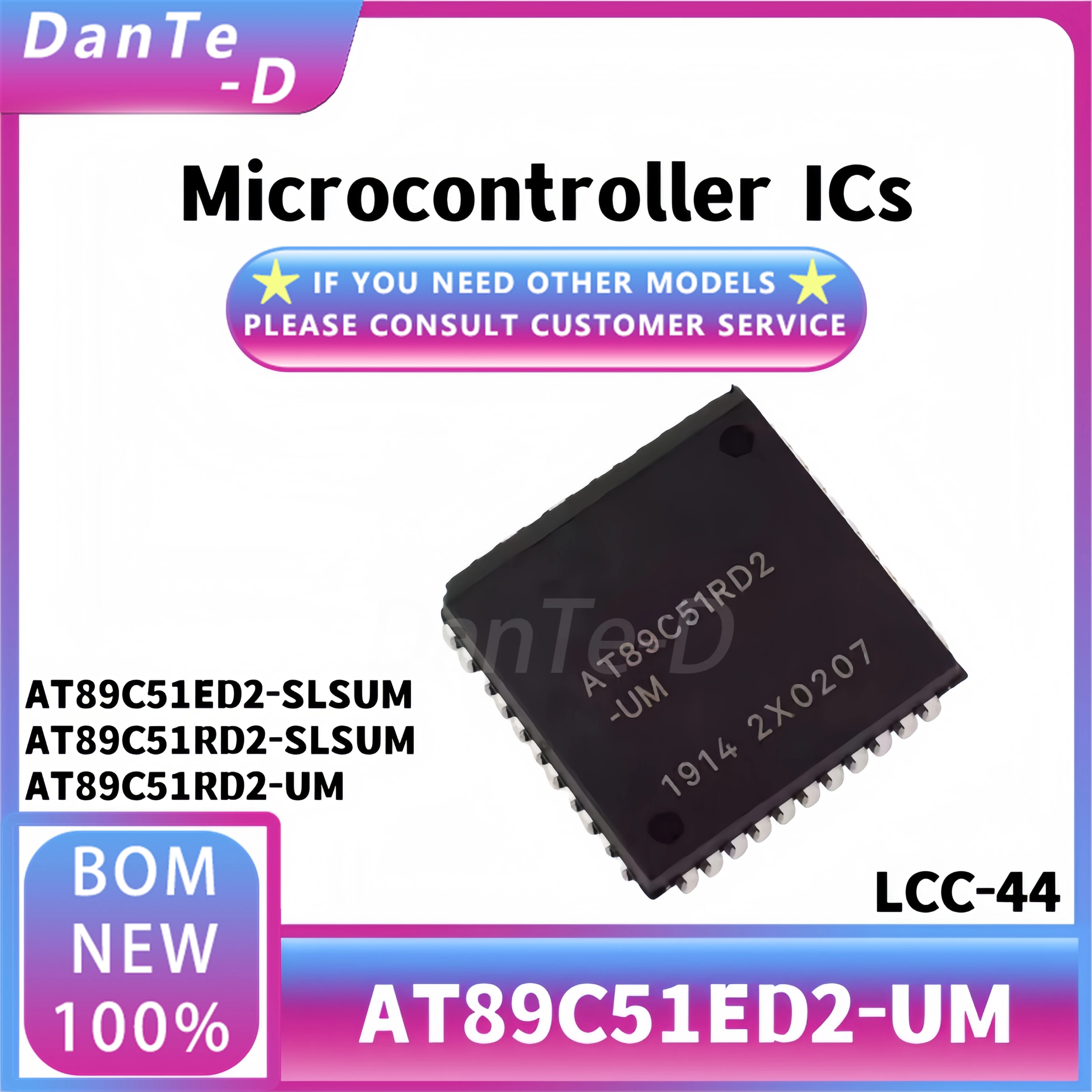 AT89C51RD2-UM PLCC-44 Microcontroller IC AT89C51ED2-SLSUM AT89C51RD2