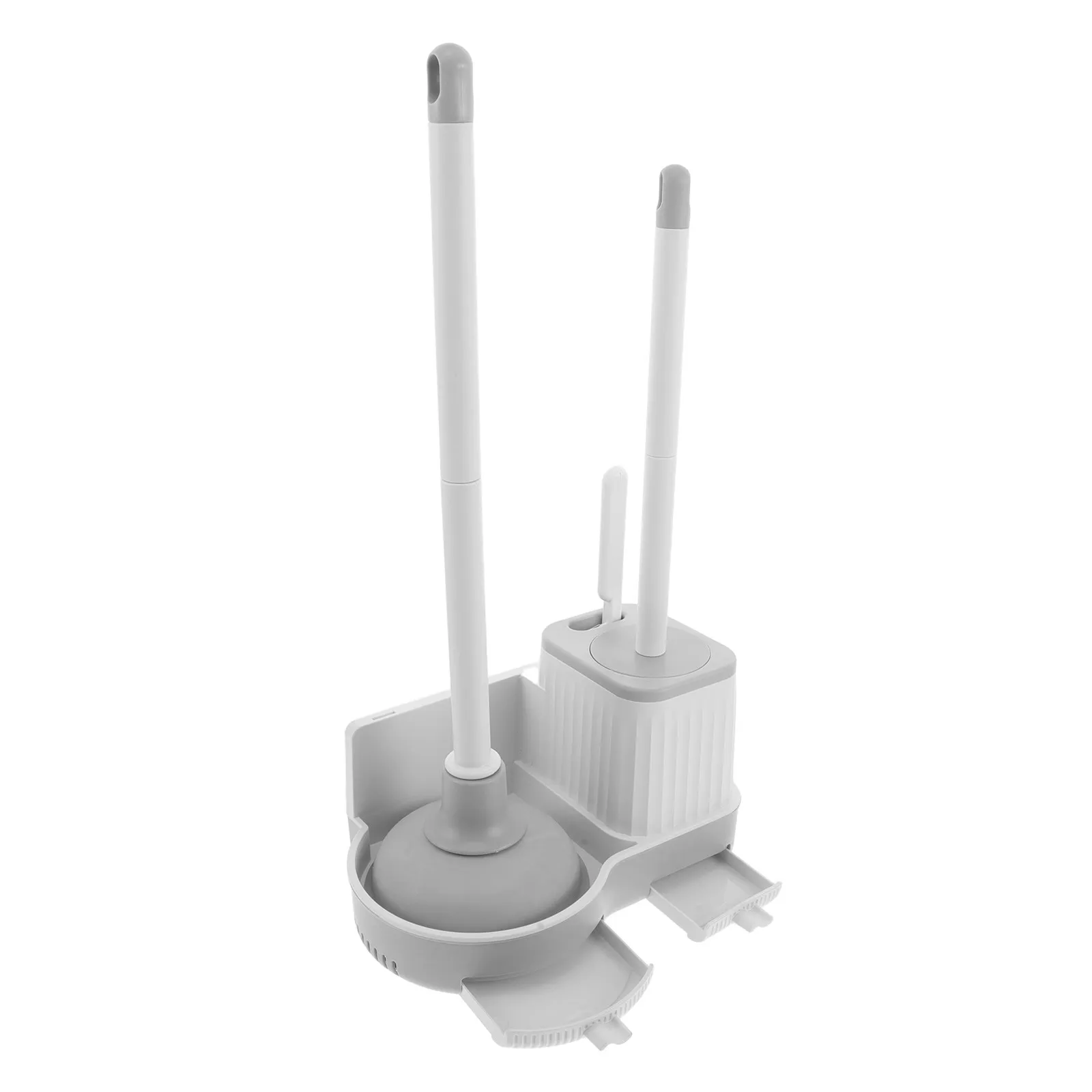 

1Set Wall-Mounted Toilet Brush and Plunger Set Space-Saving Bathroom Cleaning Kit for New Home Essentials Rim Cleaning Toilet