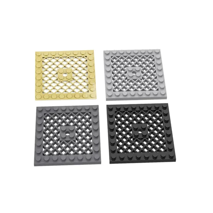 Compatible 4151 MOC Military Plate Modified 8x8 Grille Street View Fence Children Toys Assembles Particles Building Blocks Parts