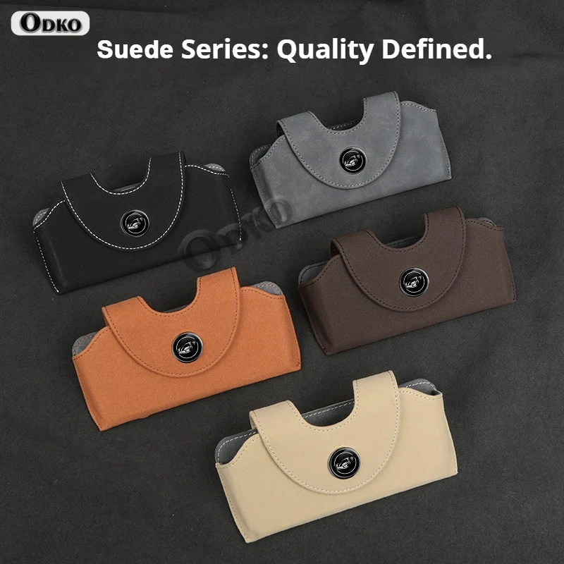 ل NIO ET5 ET7 ET9 EVE EC6 الجلد المدبوغ سيارة الشمس قناع نظارات كليب حافظة متعددة الوظائف الجلد المدبوغ نظارات صندوق تخزين النظارات الشمسية