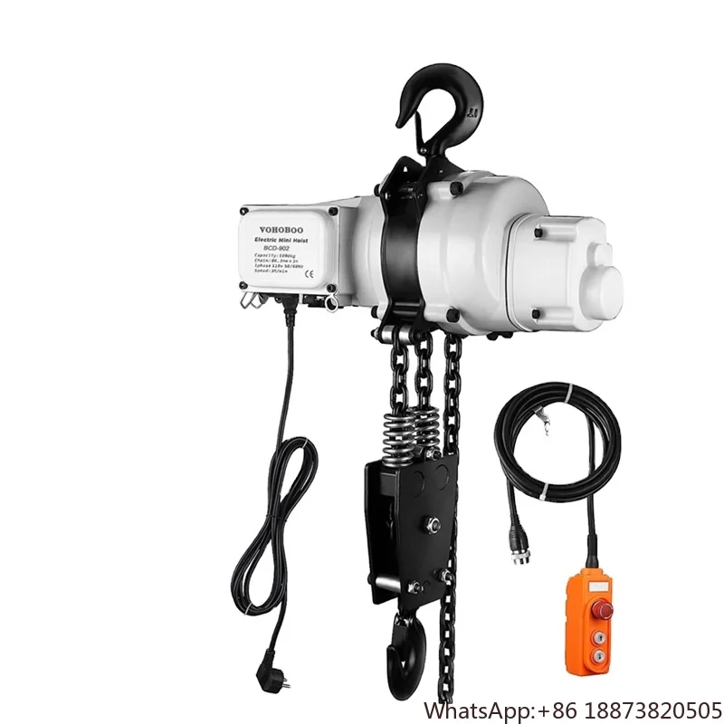 

Electric Chain Hoist 250kg 500kg 1 Ton 220V 110V Single Phase Elect Trolley Chain Hoist