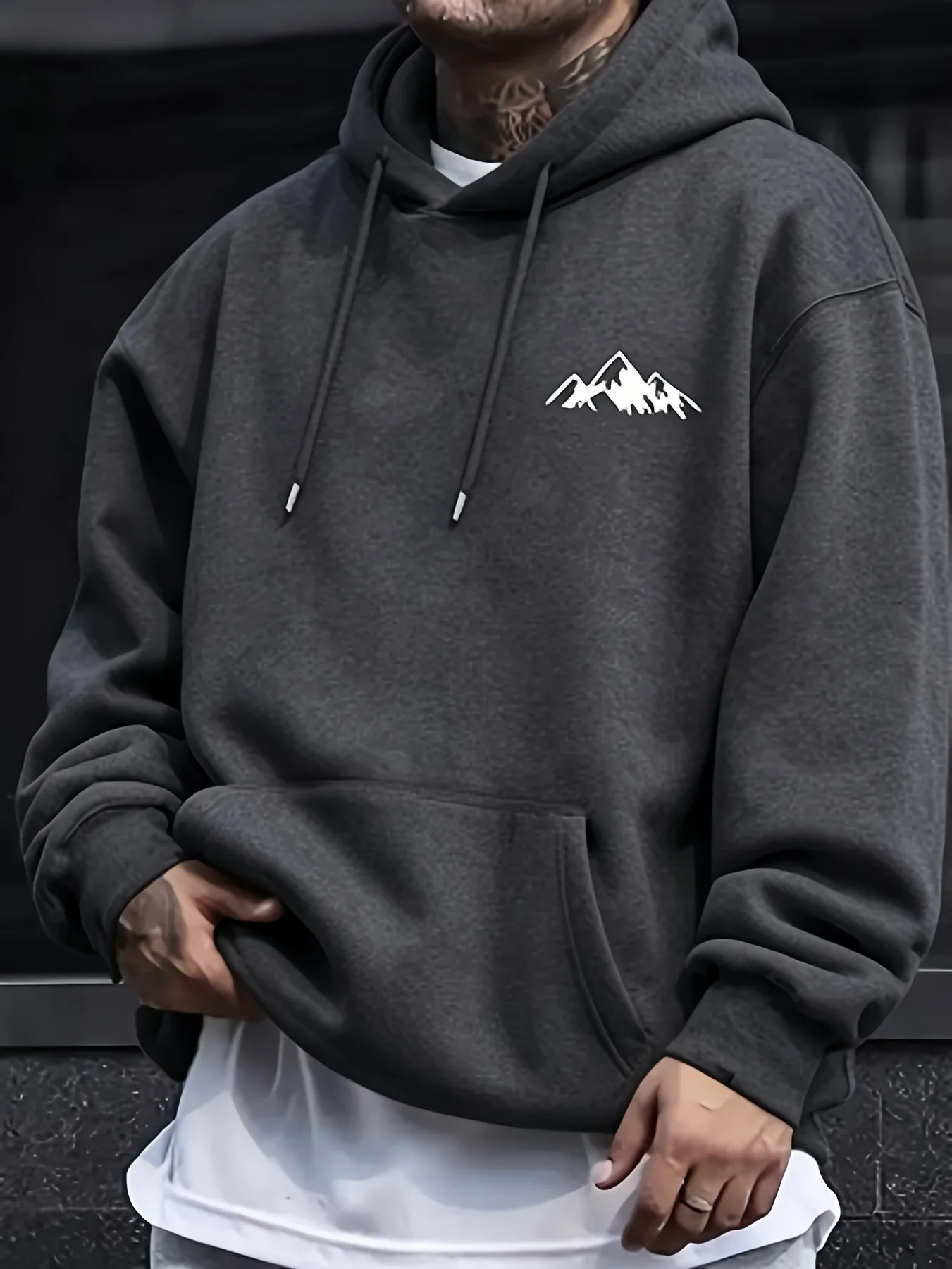 Mountain Graphic Mens Hoodies High Quality Warm Winter Fleece Sports Sweatshirt Harajuku Casual Men Clothing Sportswear Tops