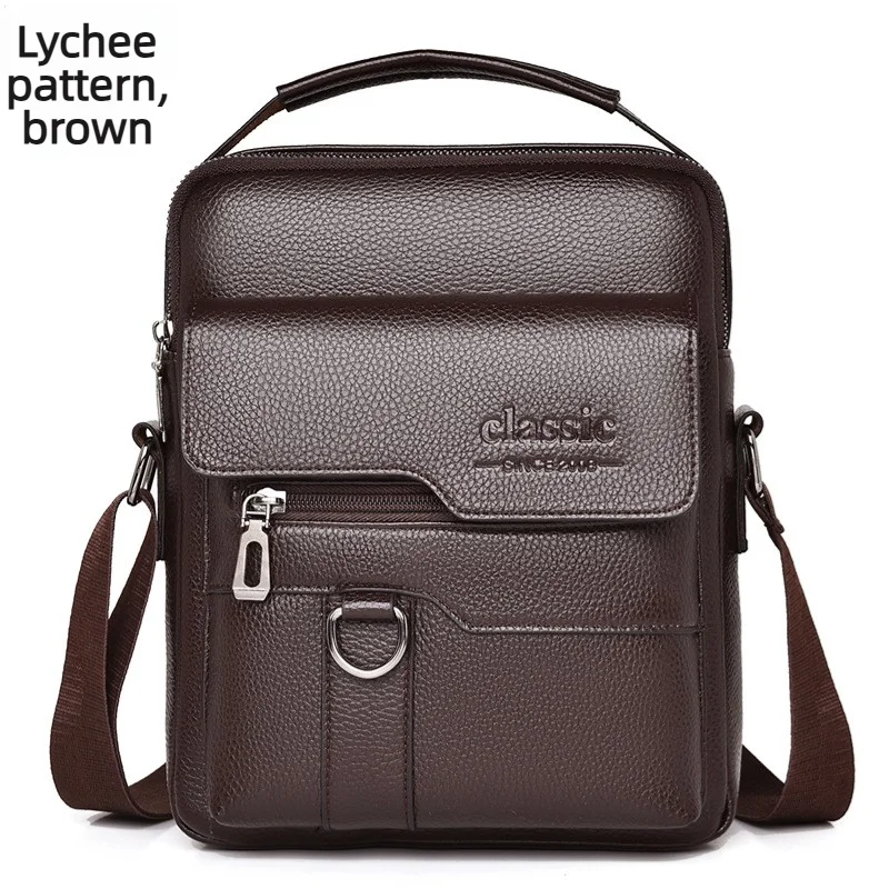 Men's Single-Shoulder Crossbody Bag Is Suitable for Business Travel and Can Be Carried by Hand Made of Pu Material.