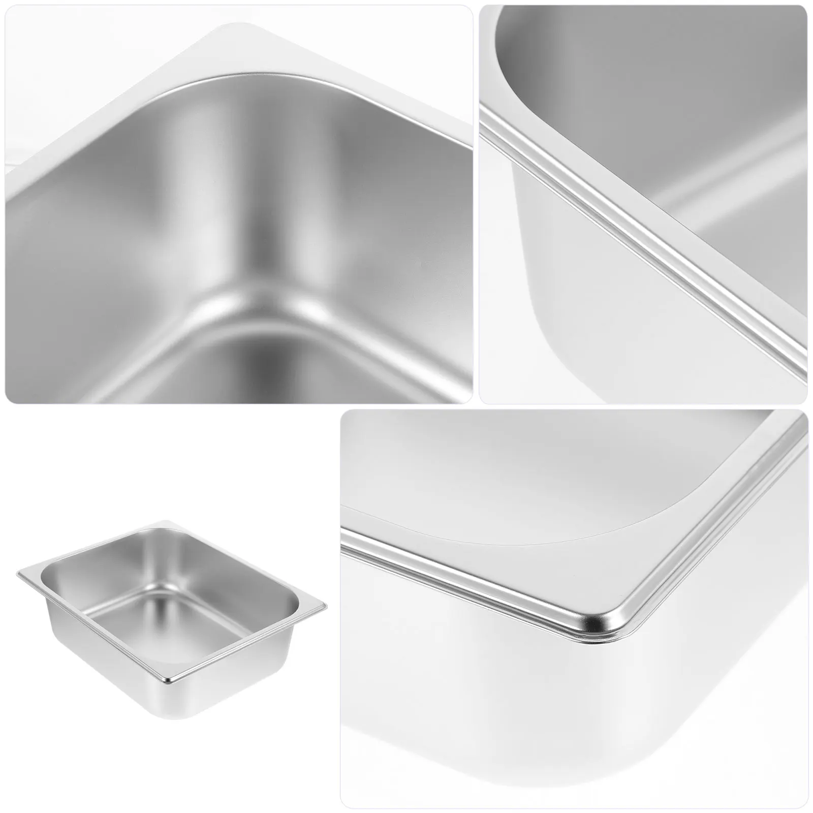 

Stainless Steel Buffet Pan Rectangle 20X15Cm Food Serving Tray For Catering Party Hotel Restaurant Buffet Metal