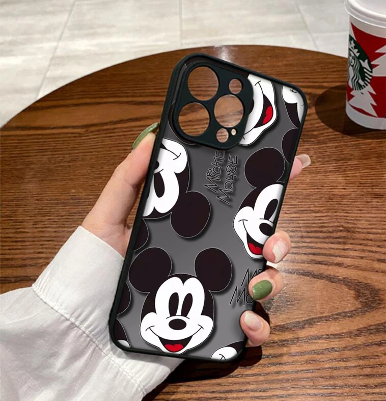 E10 Mickey Minne dull polish Protective lens Soft transparent Case for iPhone 15 14 Plus 13 12 11 X XS XR Pro Max Mini 8 7 Plus