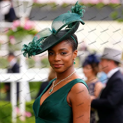 Imagen 1 del producto Tocado elegante de Kentucky Derby para mujer, tocado de carrera Royal Ascot para novia, pastillero de plumas para boda, accesorios para el cabello