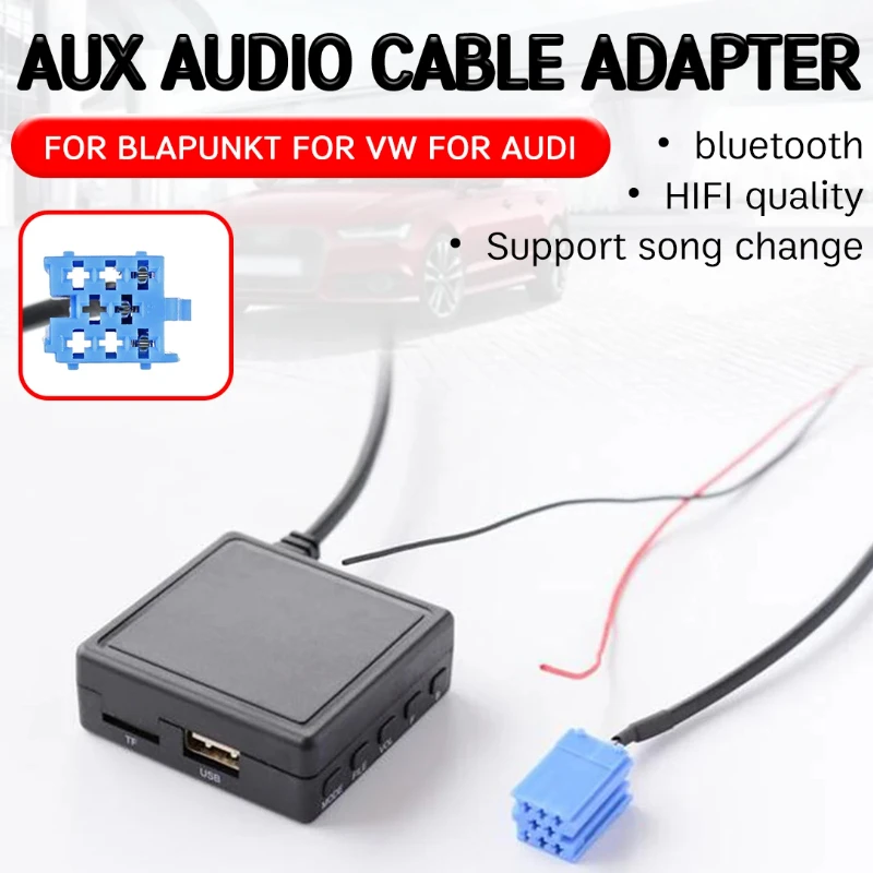 Bluetooth Aux Receiver Cable with USB,mic Hands-free Adapter For AUDI Chorus Concert for Blaupunkt For vw Delta Beta For Becker