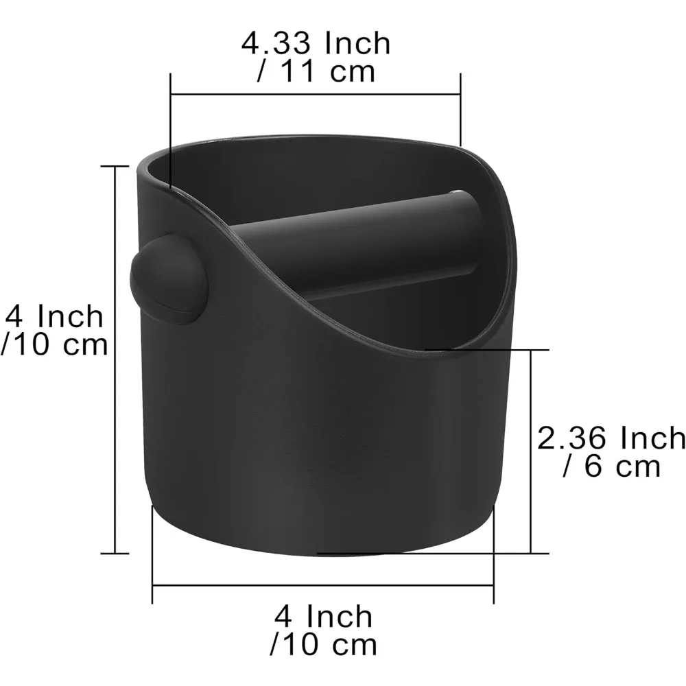 Small Espresso Knock Box 4.3 Inch, Mini Rubber Coffee Knock Box With Detachable Knock Bar, Non-Slip Base Coffee Grounds Containe