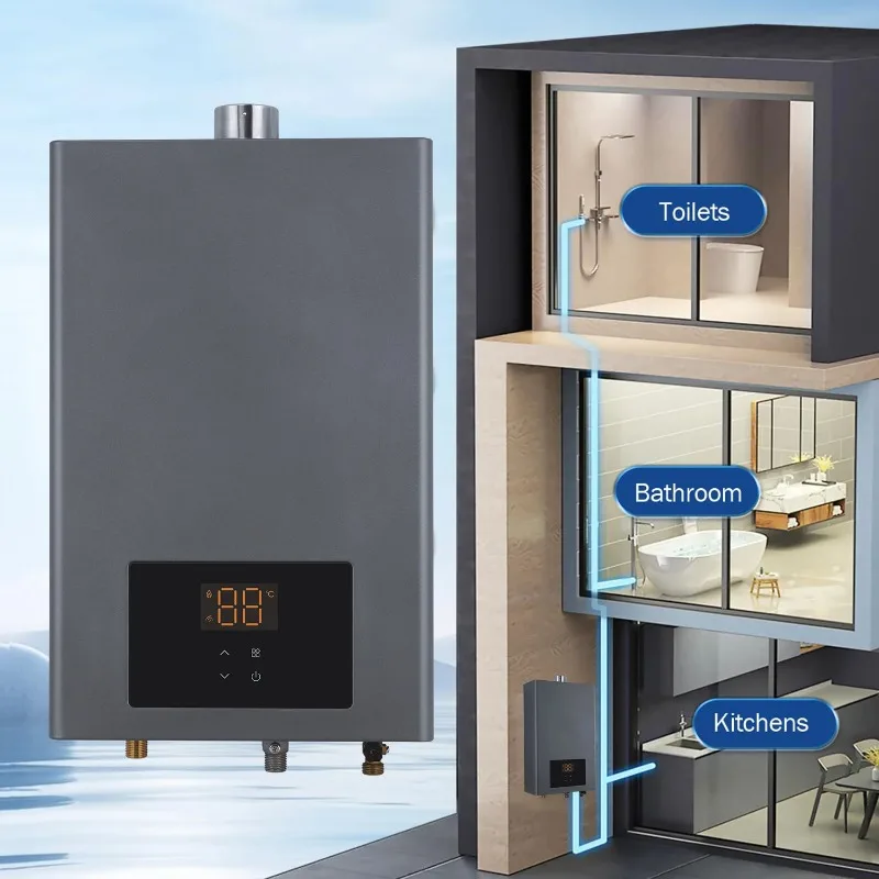 24L LPG Gas Water Heater Domestic Instant Tankless Propane Tankless Gas Water Heater