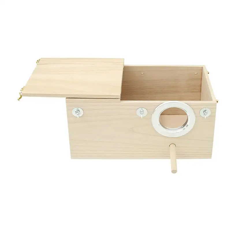 Wood Bird House Nest Birds Breeding Box With Perch Stand Spring Bird Parrot Breeding Decorative Cages Pet Accessories