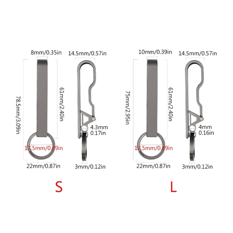 652D Heavy Duty Belt Key Holders Titanium Carabiner Keychain Belt Clip with Keyring for Car Keys,Gifts for Men Car Key Holder