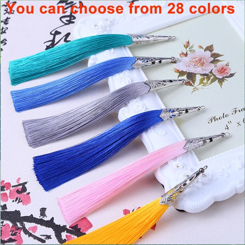 

2/5Pcs Silky Elegant Tassels Keychain Handmade Soft Tassel Bulk for Craft Tassel with Loops Jewelry Making Bookmark Charms Decor