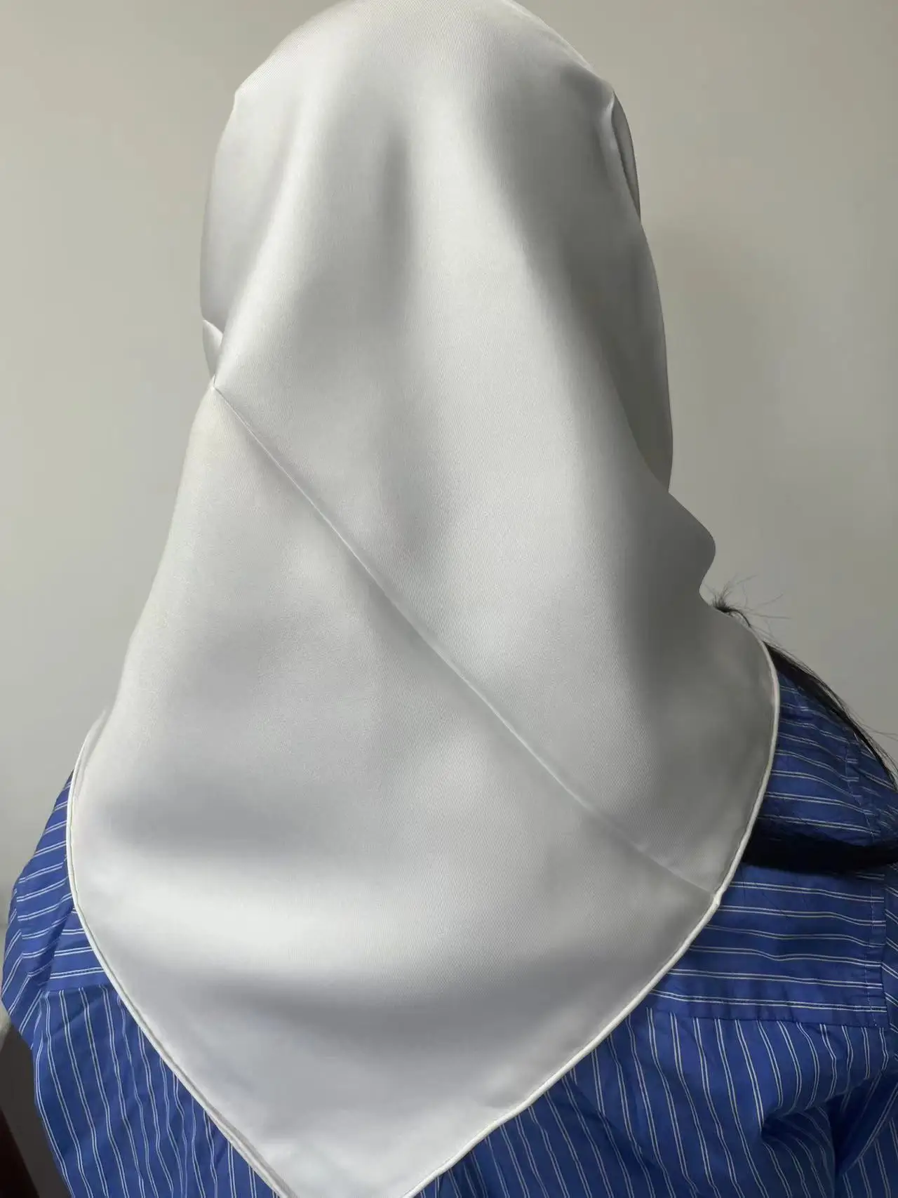 2024 solid white 100% silk twill scarf 16MM 90*90CM top quality head scarf for women and lady muslim