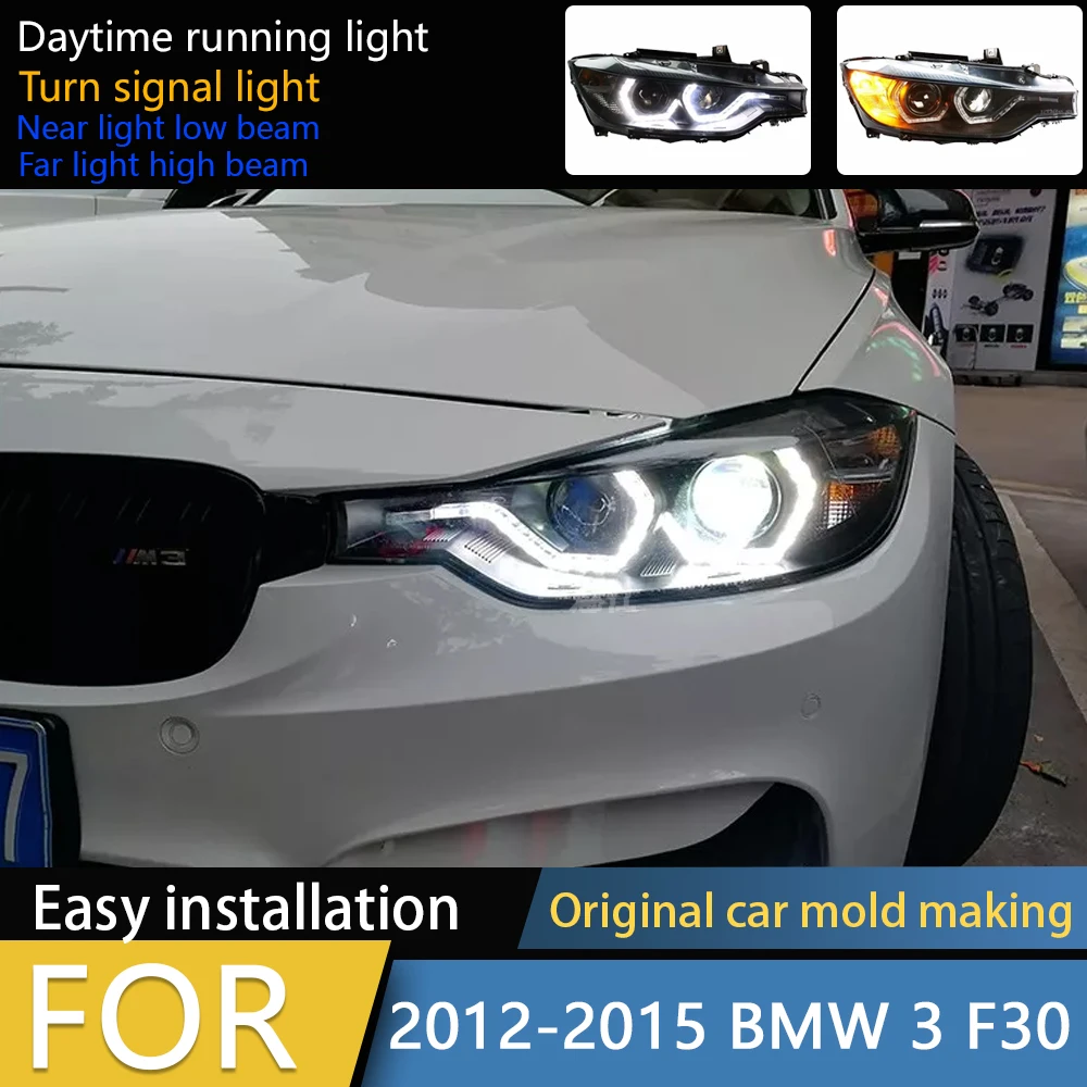 

Автомобильный фонарь для 3 серии F30, модифицированные светодиодные фары, светодиодные дневные ходовые огни, головной свет 2012-2015