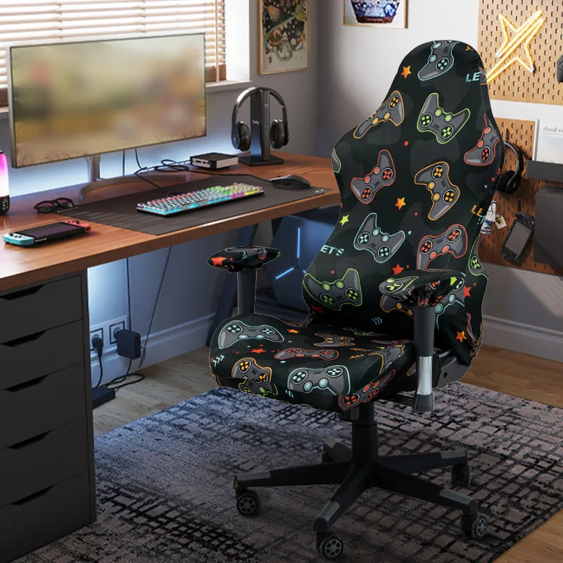 4pcs/set Office Gaming Chair Cover Armchair Slipcovers Computer Seat Cover Stretch Universal Soft Protector Home Decoration